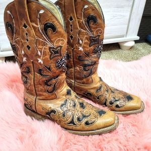 Corral sequin and rhinestone western cowgirl boots size 7.5